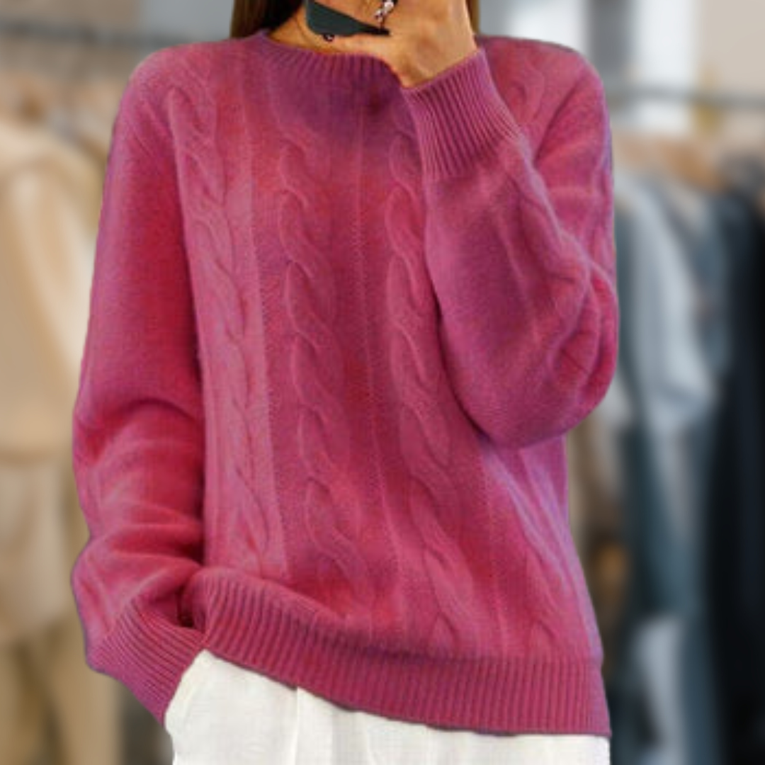 Eveloria Damen Strickpullover Weich Beige