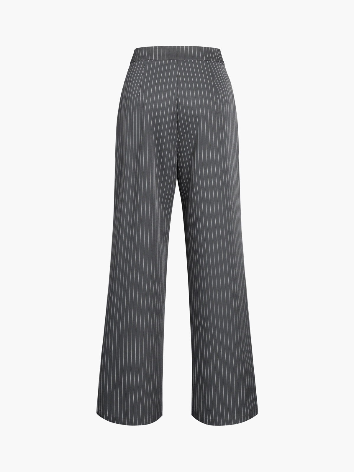 Eveloria Damen Nadelstreifen-Faltenhose Weites Bein