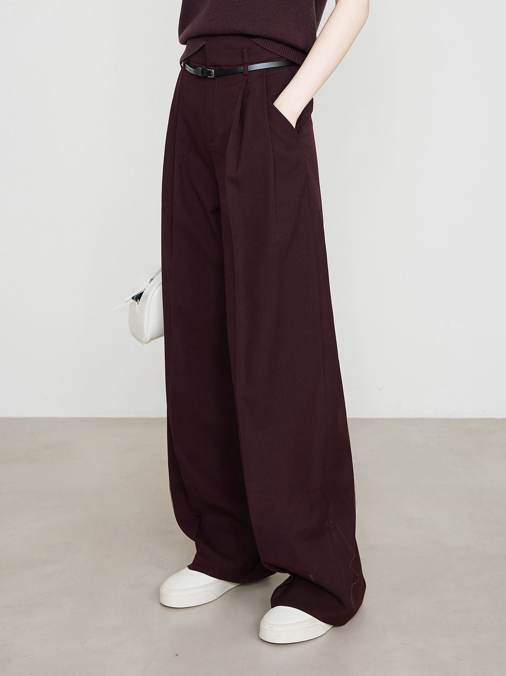 Damen Chino Hose Bordeaux Elegant Bequem