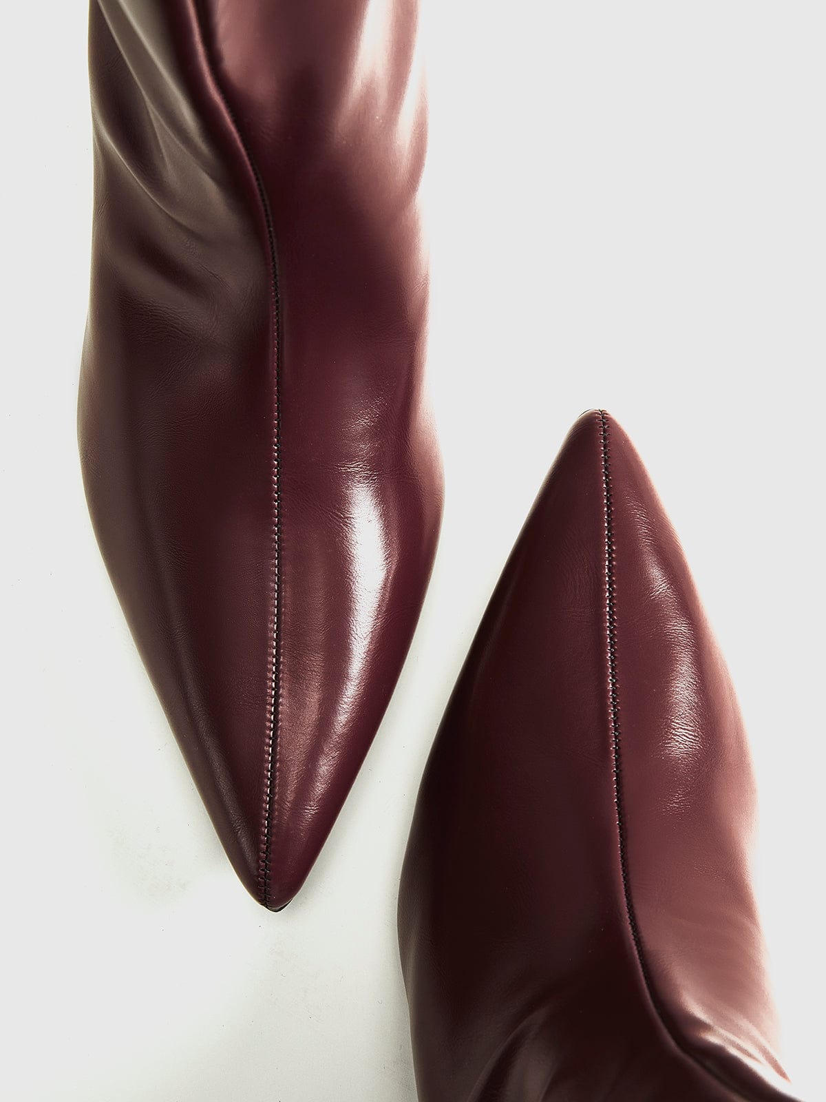 Élise Damen Leder-Stiefeletten Burgunderrot
