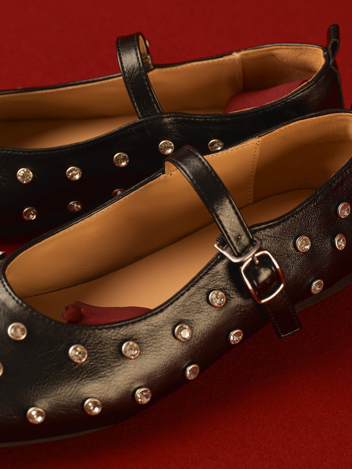 Damen Ballerinas Strass