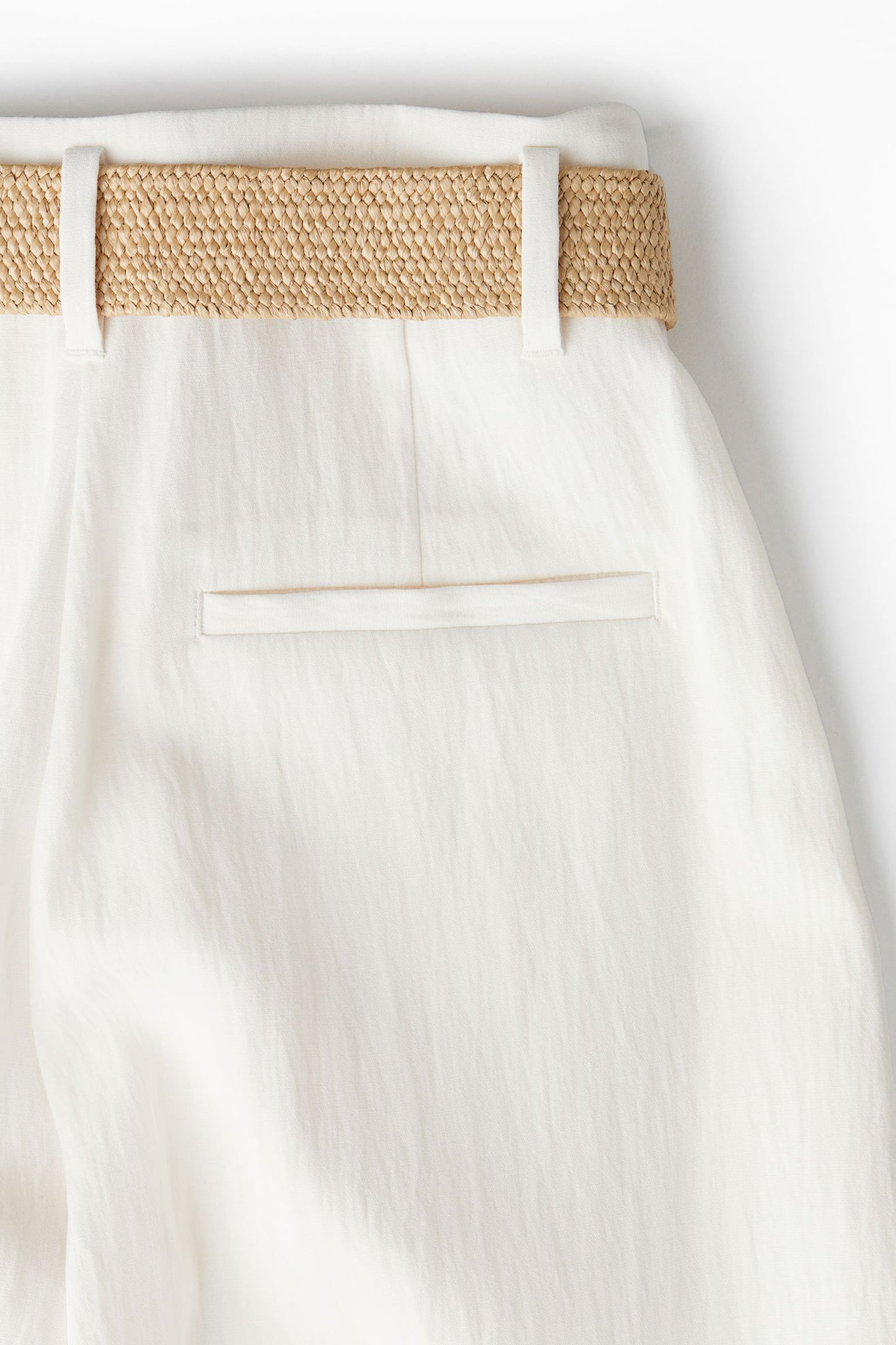 Damen Linnenhose Mit Gürtel Beige