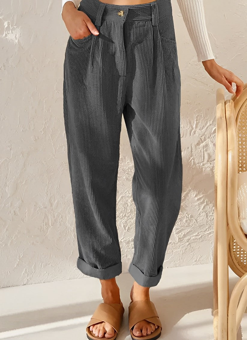Eveloria Damen Cordhose Gerade