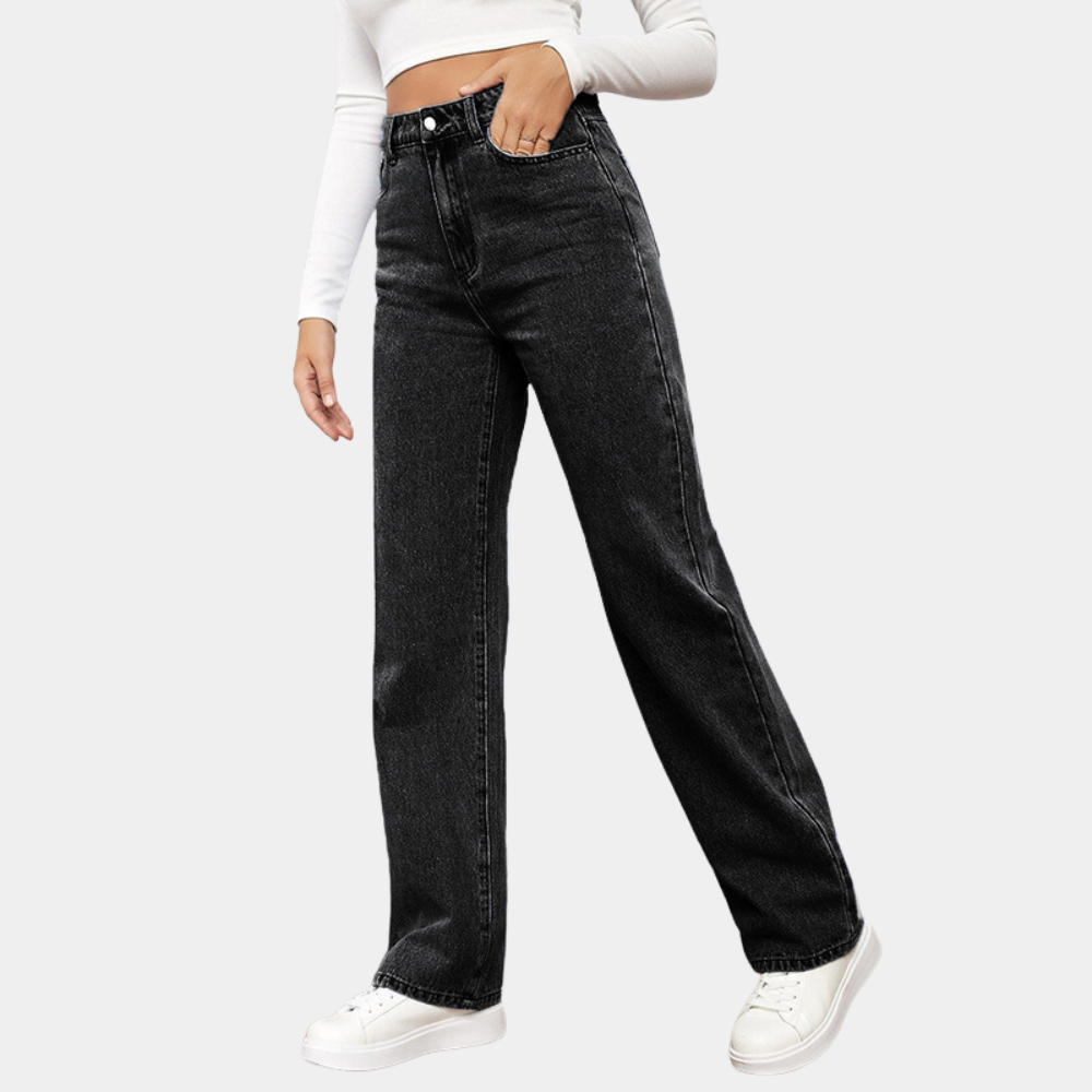 Damen High-Waist Gerade Jeans