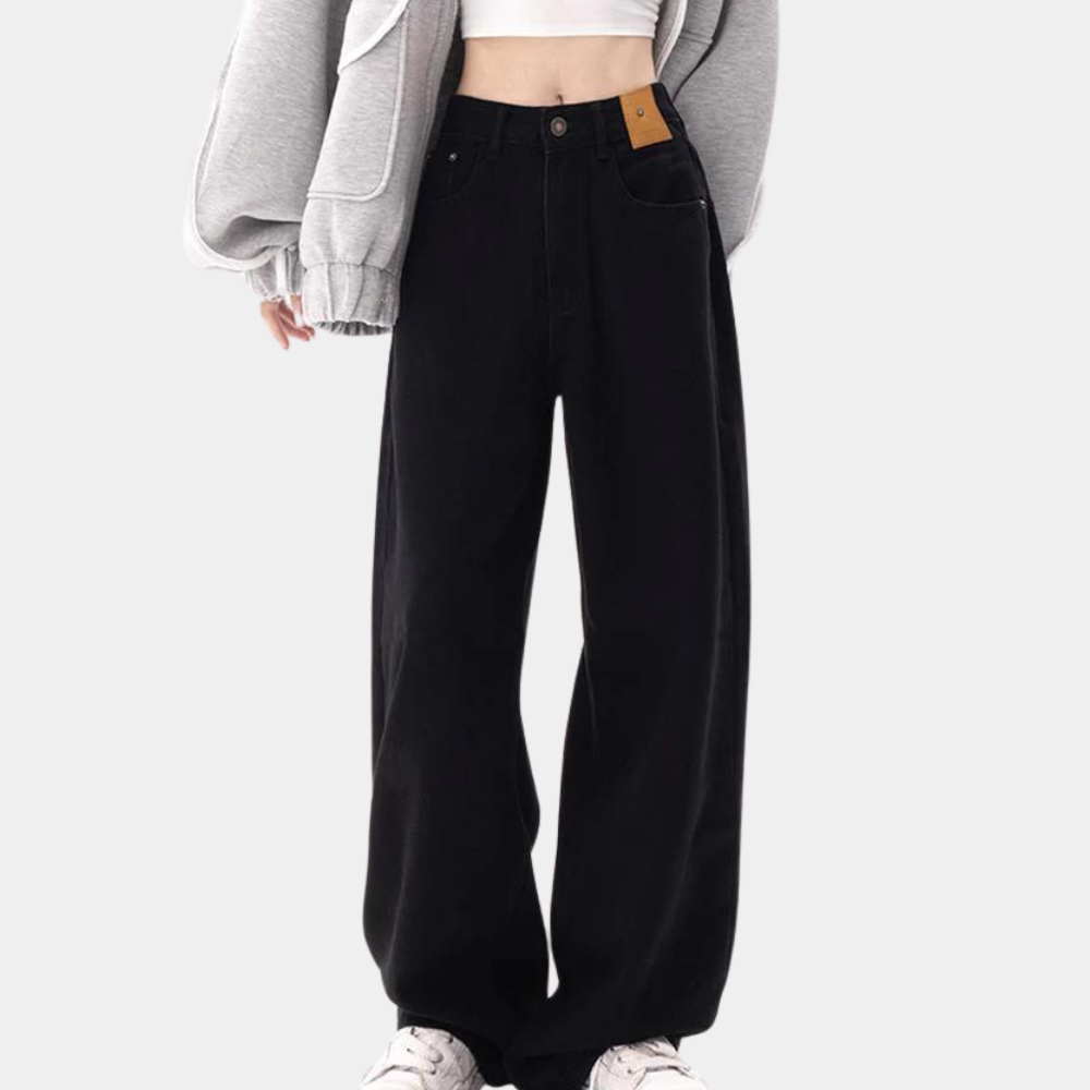 Damen Baggy Jeans Casual Blau - Eveloria