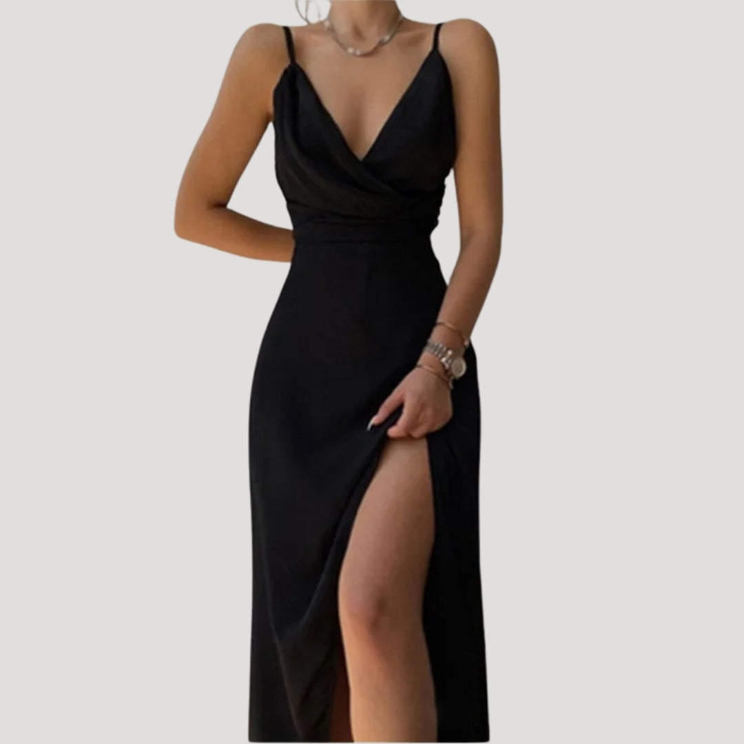 Damen Maxi-Kleid mit Schlitz Hochzeitsgast