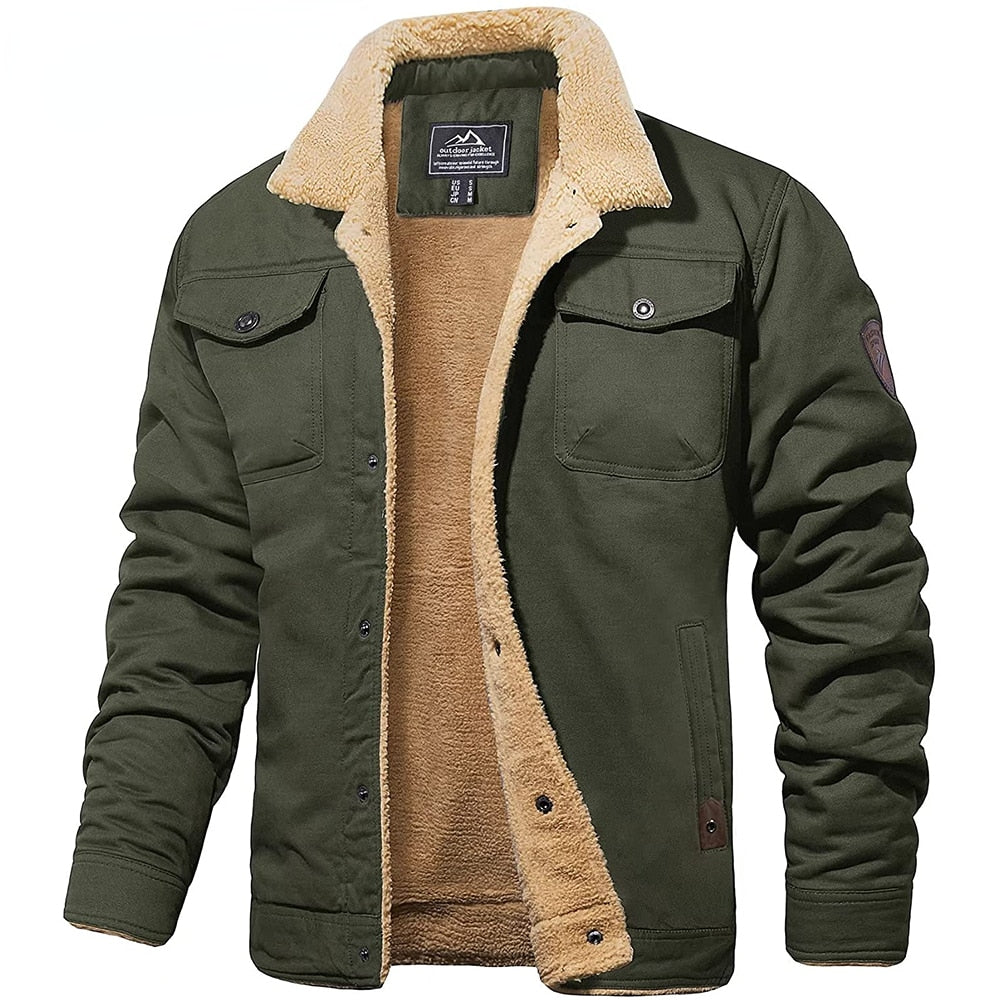Herren Fleecejacke Warm Knopfleiste