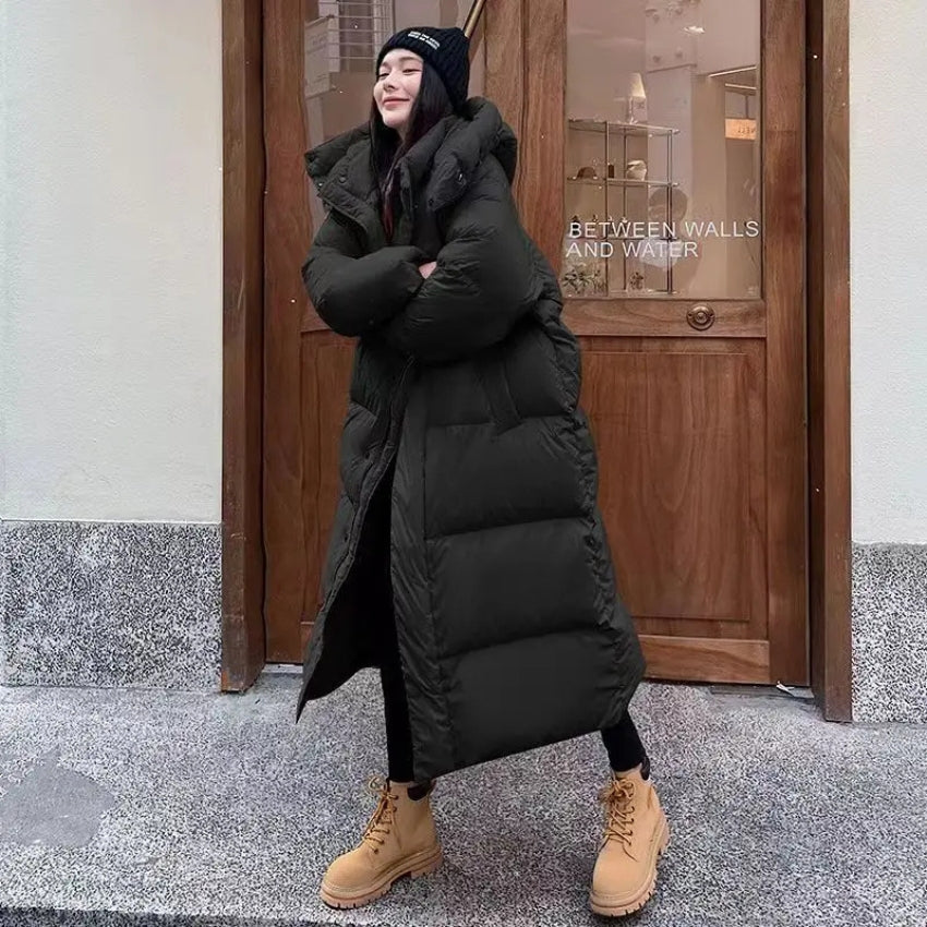 Damen Winterjacke Lang Bequem Warm
