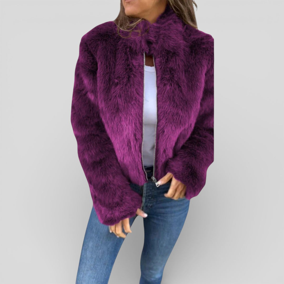Damen Jacke Stehkragen Reißverschluss