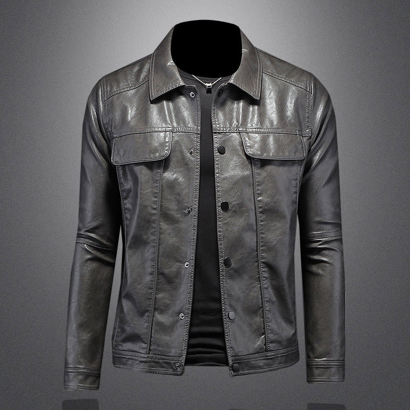 Eveloria Herren Biker-Jacke Leder