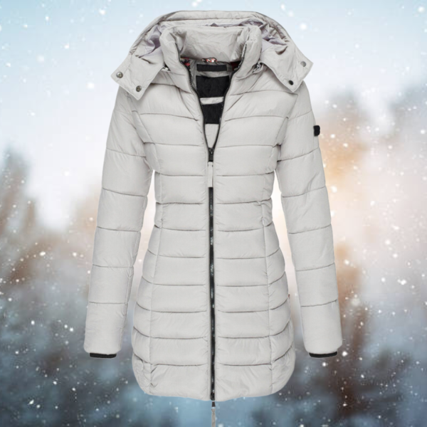 Damen Steppjacke Lange Kapuze Winter