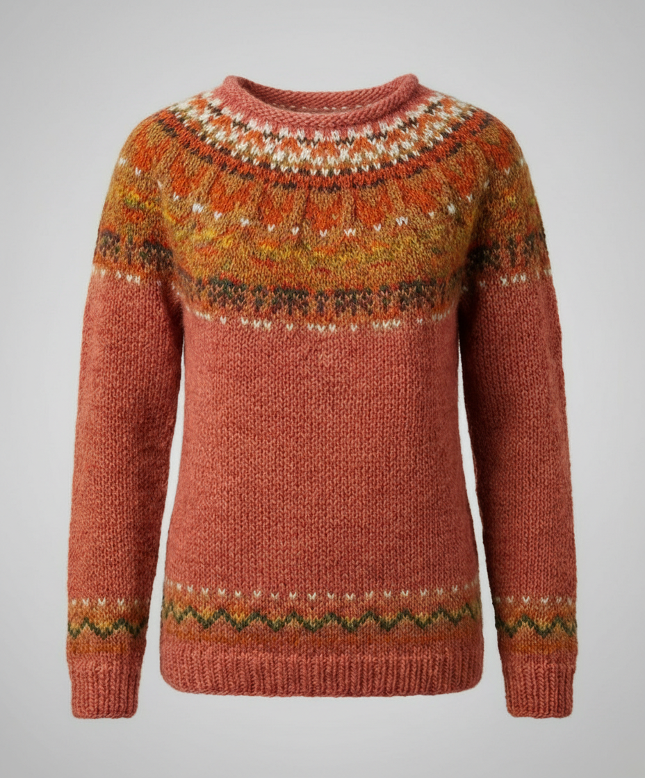 Damen Winterpullover Kuscheliger Wollpullover Beige