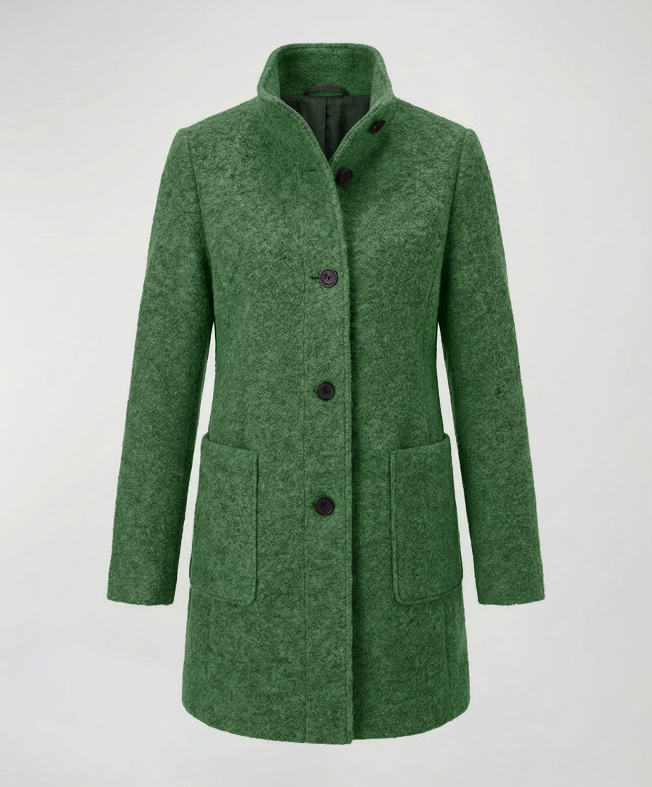 Damen Vintage Wollmantel Elegantes Design