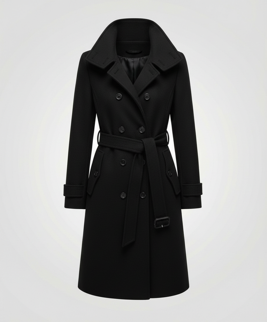 Damen Trenchcoat Elegant Wollstoff