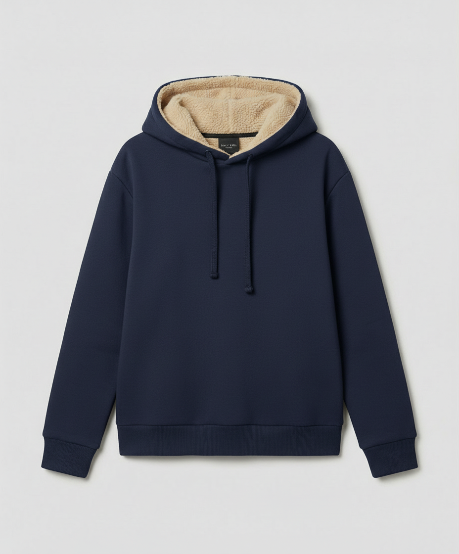 Damen Fleece-Hoodie Weich Warm Beige