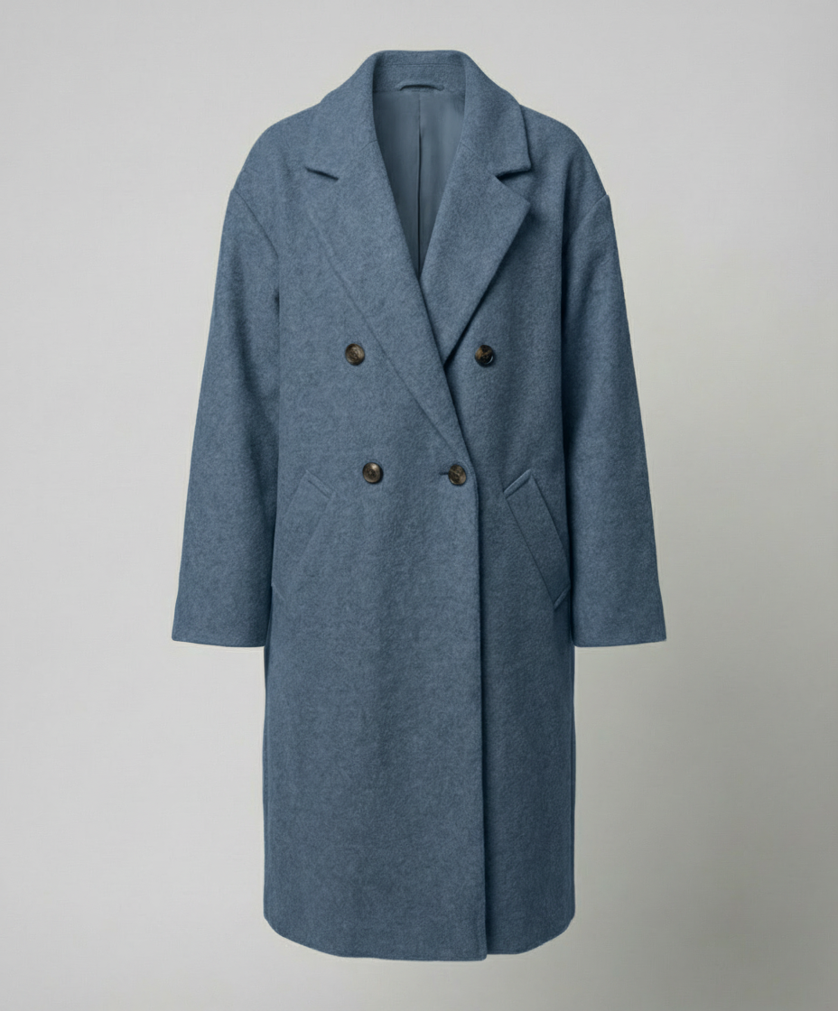 Damen Oversized Wollmantel Elegant