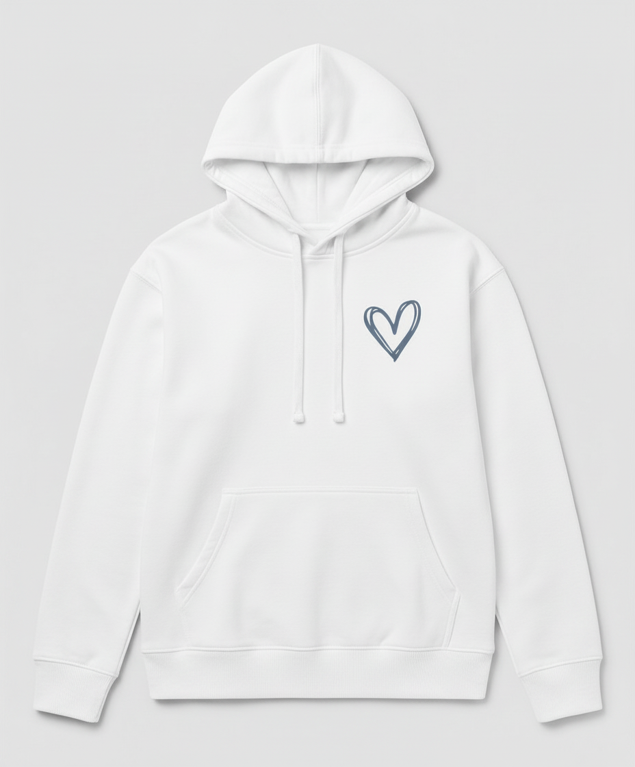 Eveloria Damen Kapuzenpullover Herzdruck