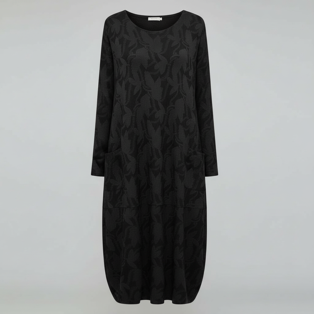 Damen Winterkleid Elegant Druck Komfortabel
