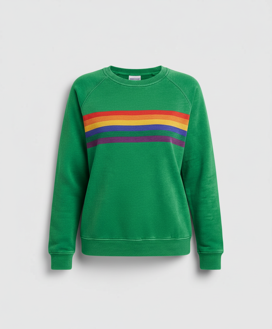 Damen Weicher Regenbogenpullover