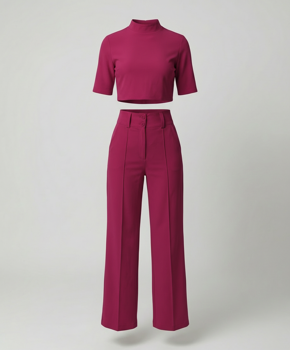 Eveloria Damen Herbst-Hosenset Tailliert Eleganz