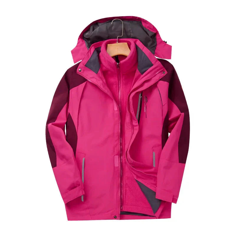 Eveloria Damen 3-in-1 Winterjacke Wasserdicht