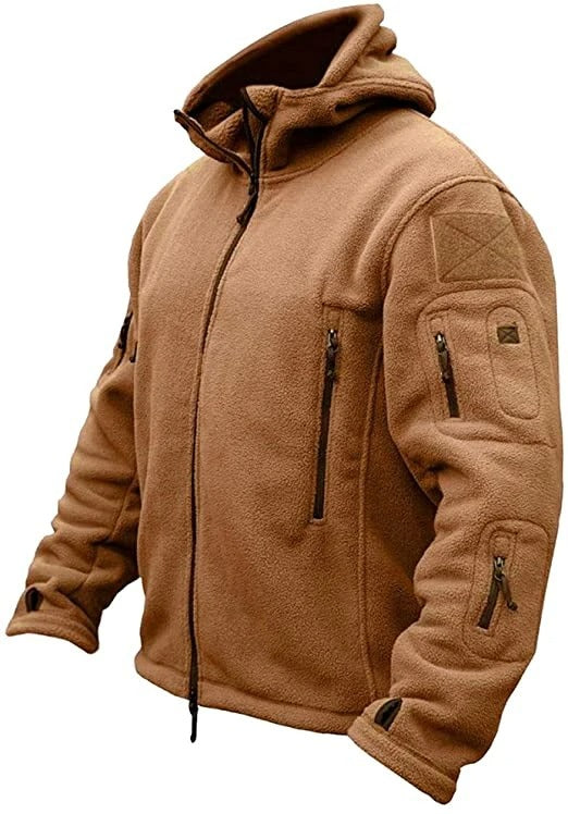 Fleecejacke | durchgehender Reißverschluss | Winter | Fleecejacke mit Reißverschluss | Herrenbekleidung-Khaki-XS-Chaps Herrenmode