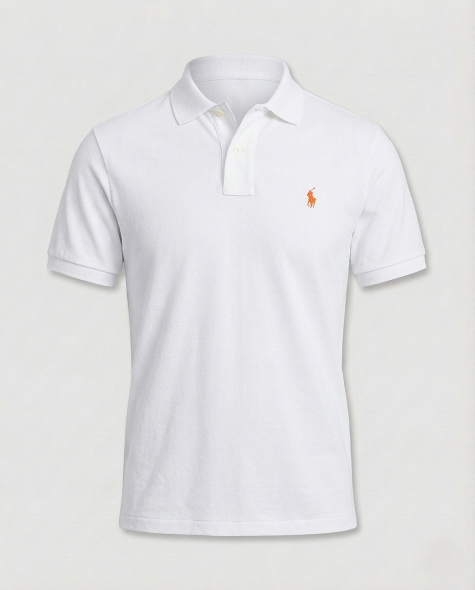 Herren Piqué Poloshirt Verdeckte Knopfleiste Mesh Beige