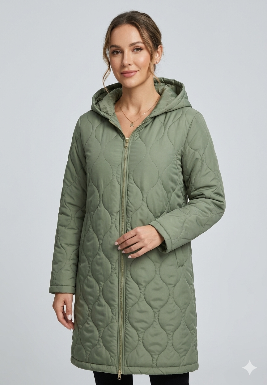 Damenschutz Jacke Gesteppt Langärmlig Kapuzenjacke Herbst Winter