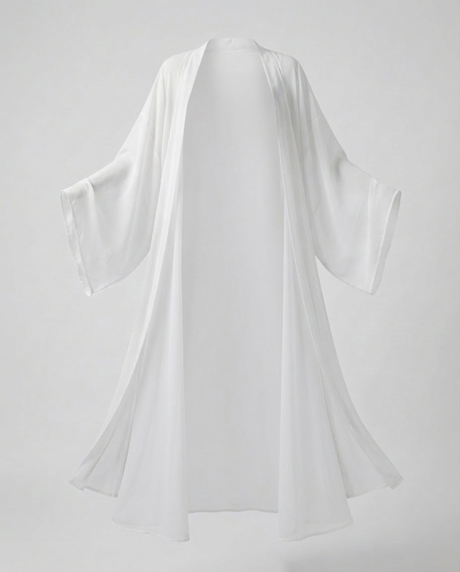 Damen Kimono Cardigan Chiffon Beige