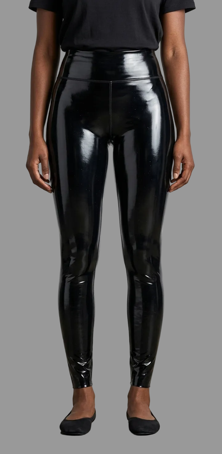 Damen Hochtaillierte Leggings Schlanke Passform Schwarz - Eveloria