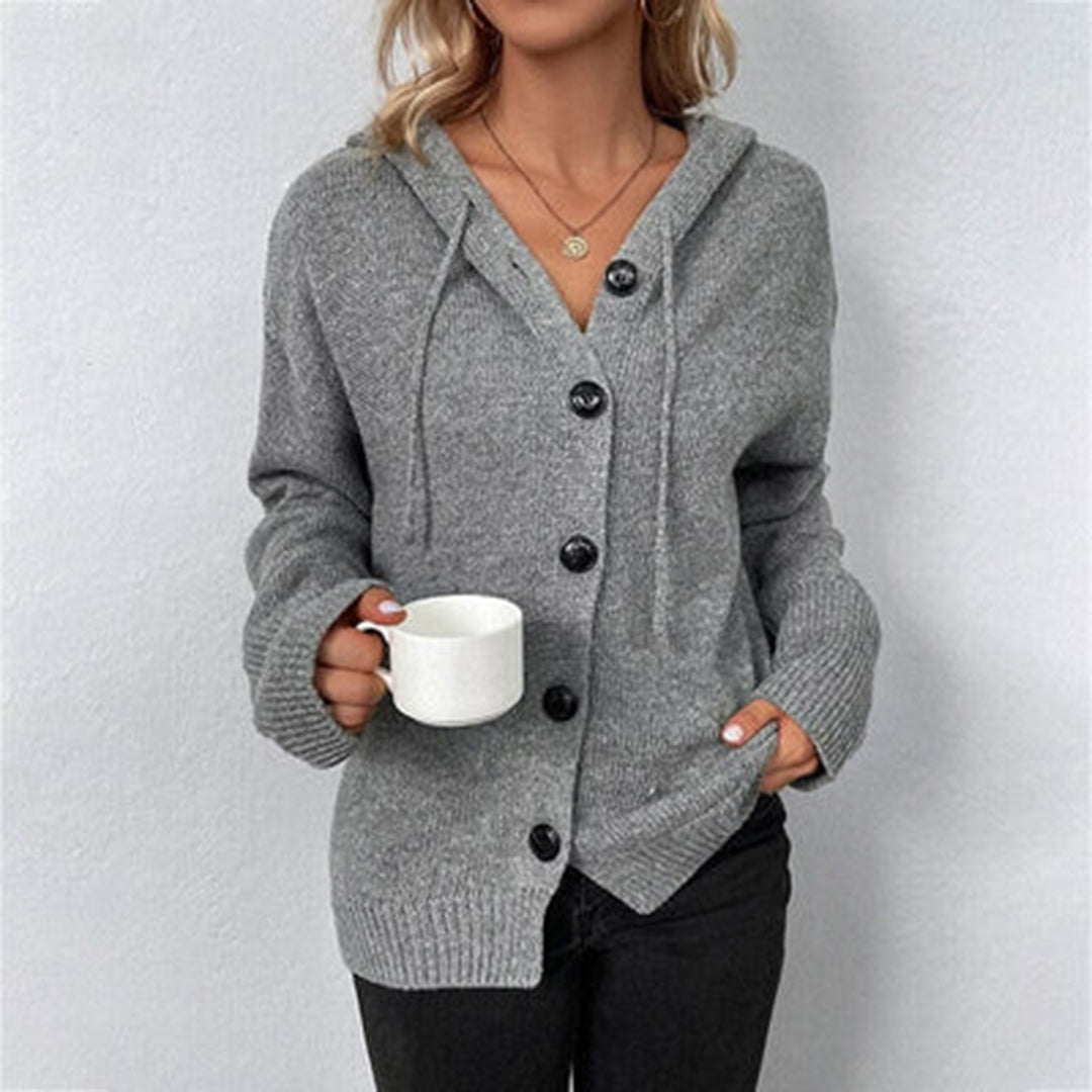 Damen Strickjacke Knopfleiste Vorne Baumwolle Beige