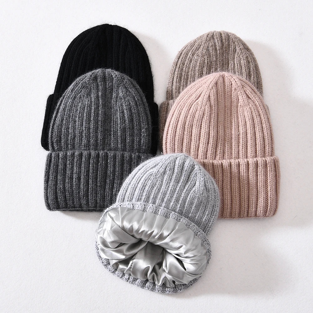Unisex Strickmütze Gerippt Warm
