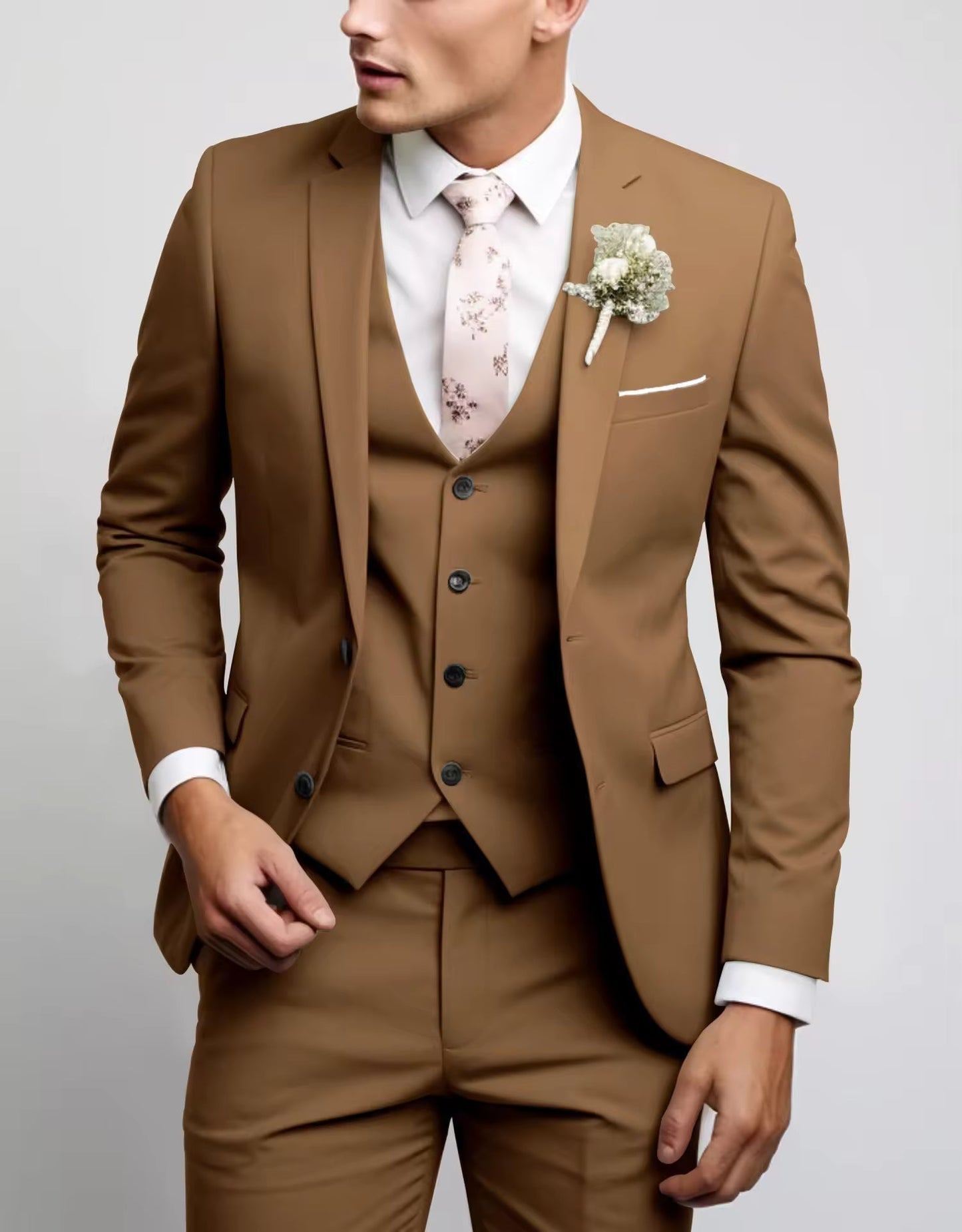Herren 3-teiliger Anzug mit Weste Elegantes Business-Outfit