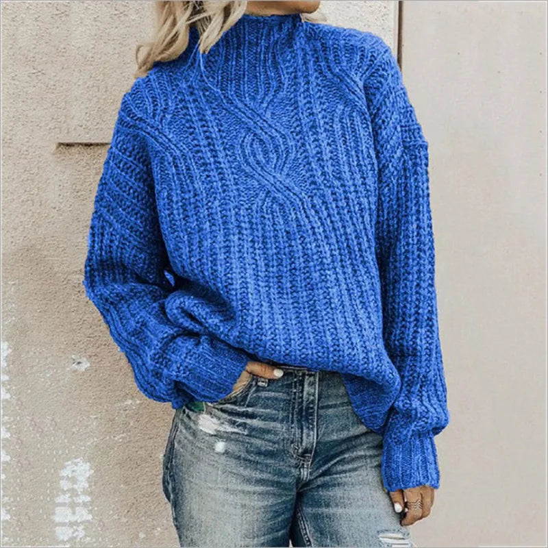 Damen Zopf-Pullover Lockere Passform