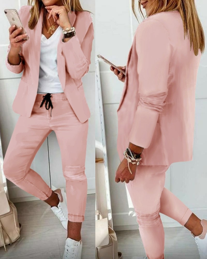 Eveloria Damen Blazer-Set Blazer und Hose