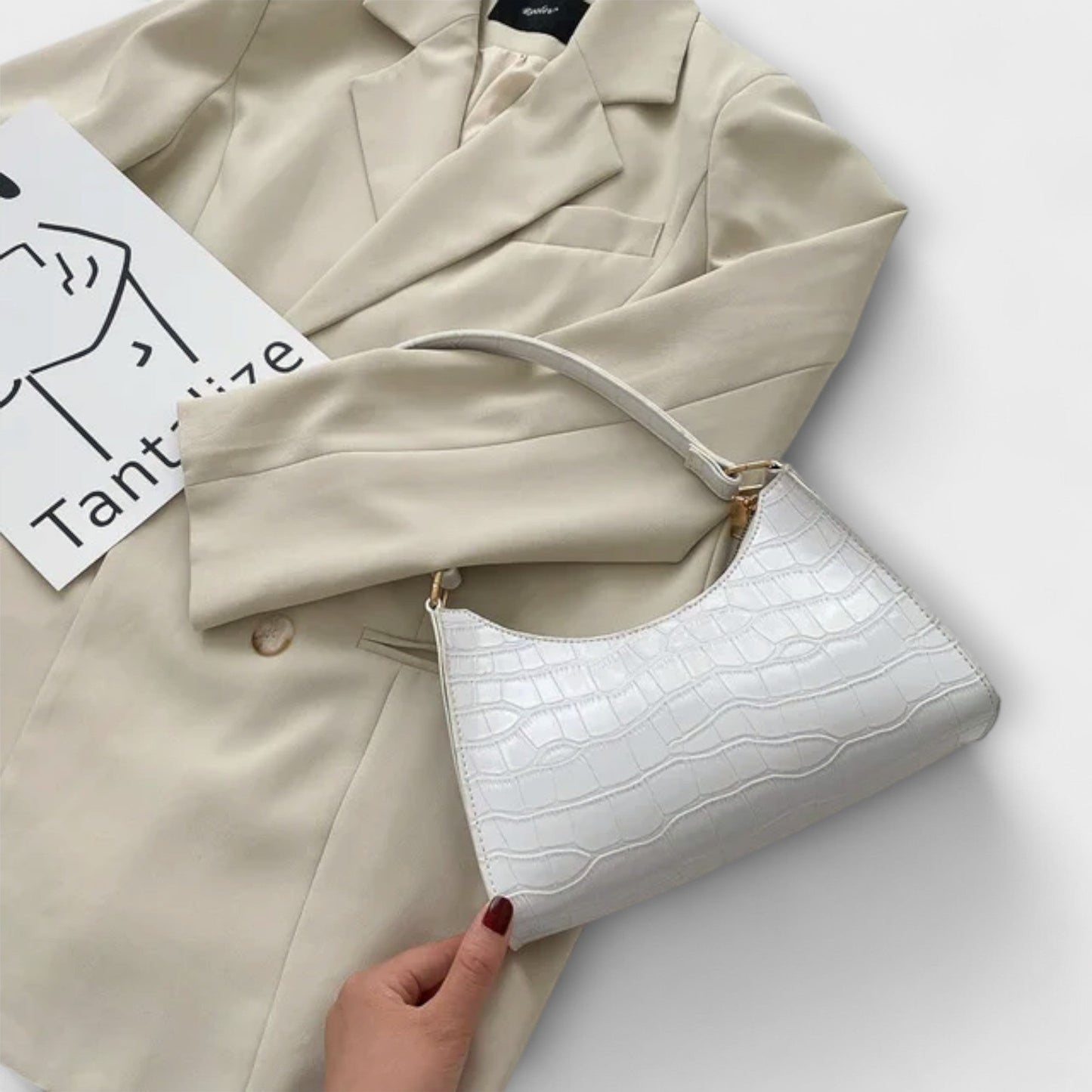 Damen Klassische Schultertasche Leder