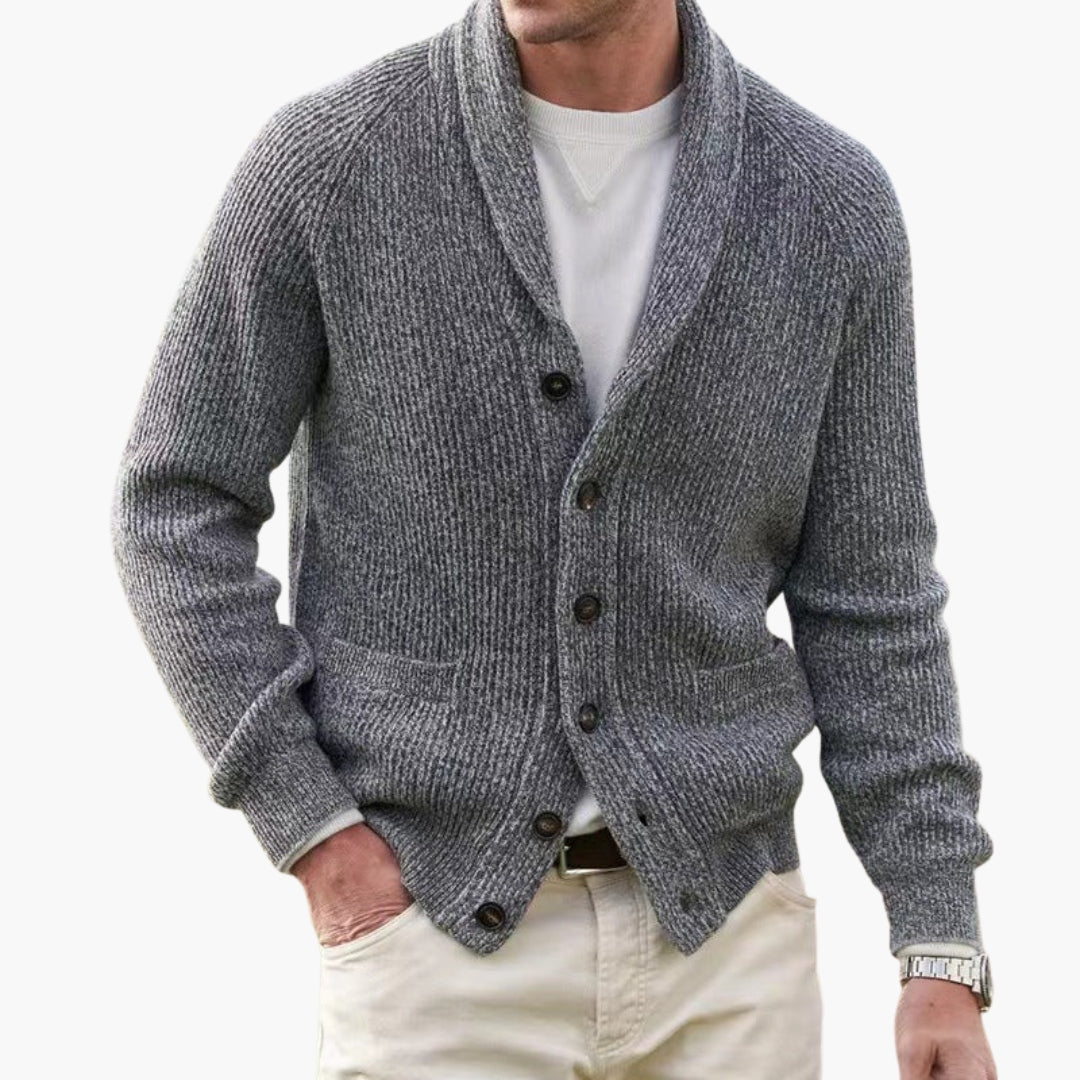 Herren Strickcardigan Mit Schalkragen