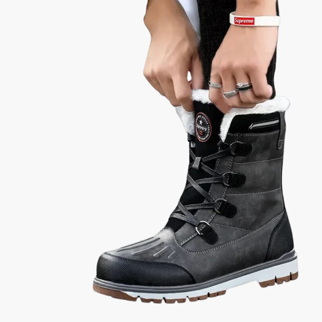 Herren Winterstiefel Schnürung Rutschfeste Gummisohle Warm