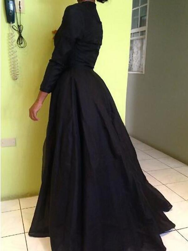 Eveloria Damen Abendkleid Chiffon Englische Stickerei Rundhals