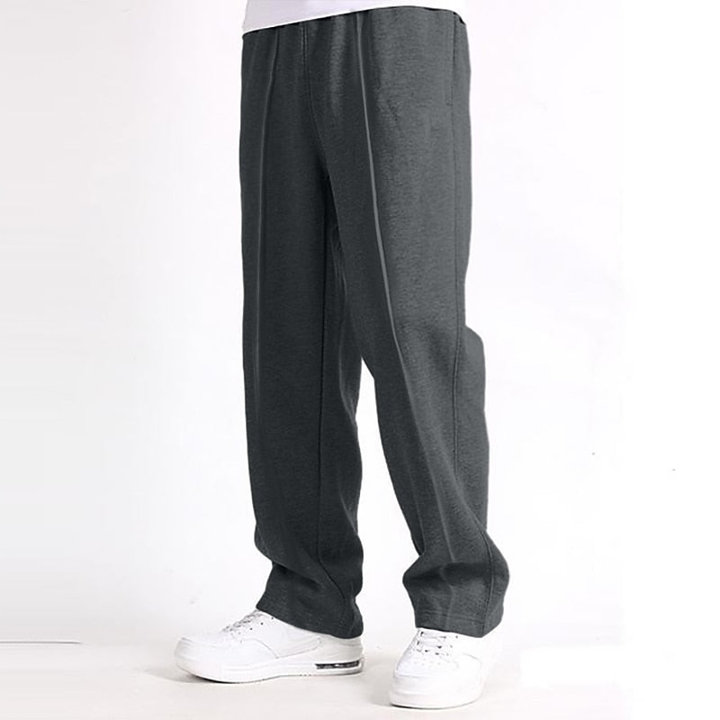 Jogginghosen mit geradem Bein | Lässig | Locker sitzend | Sweatpants | Jogginghosen für Männer-Dunkelgrau-S-Chaps Herrenmode