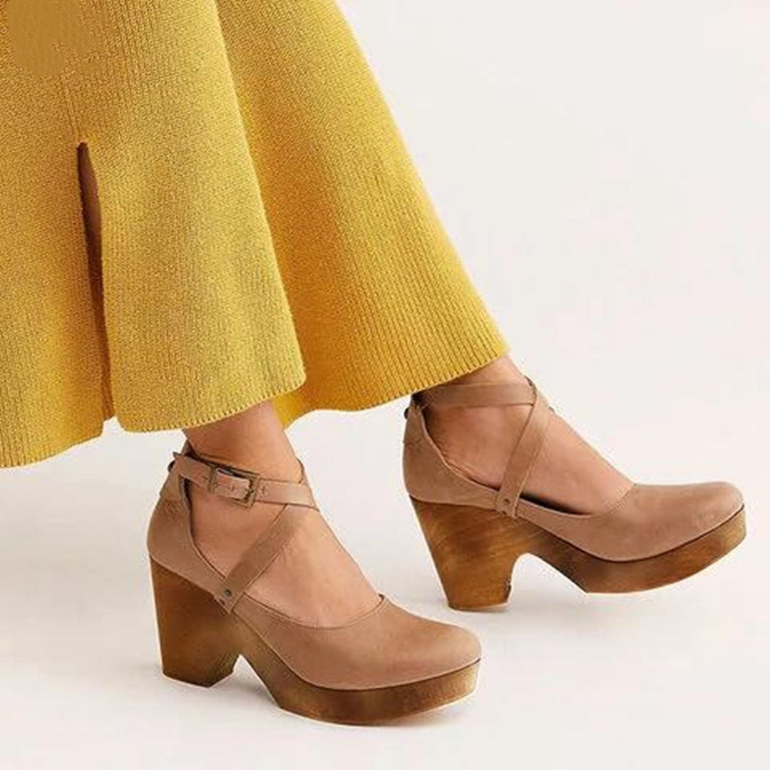 Damen Elegante High Heels Geschlossene Zehen Wedge Schuhe