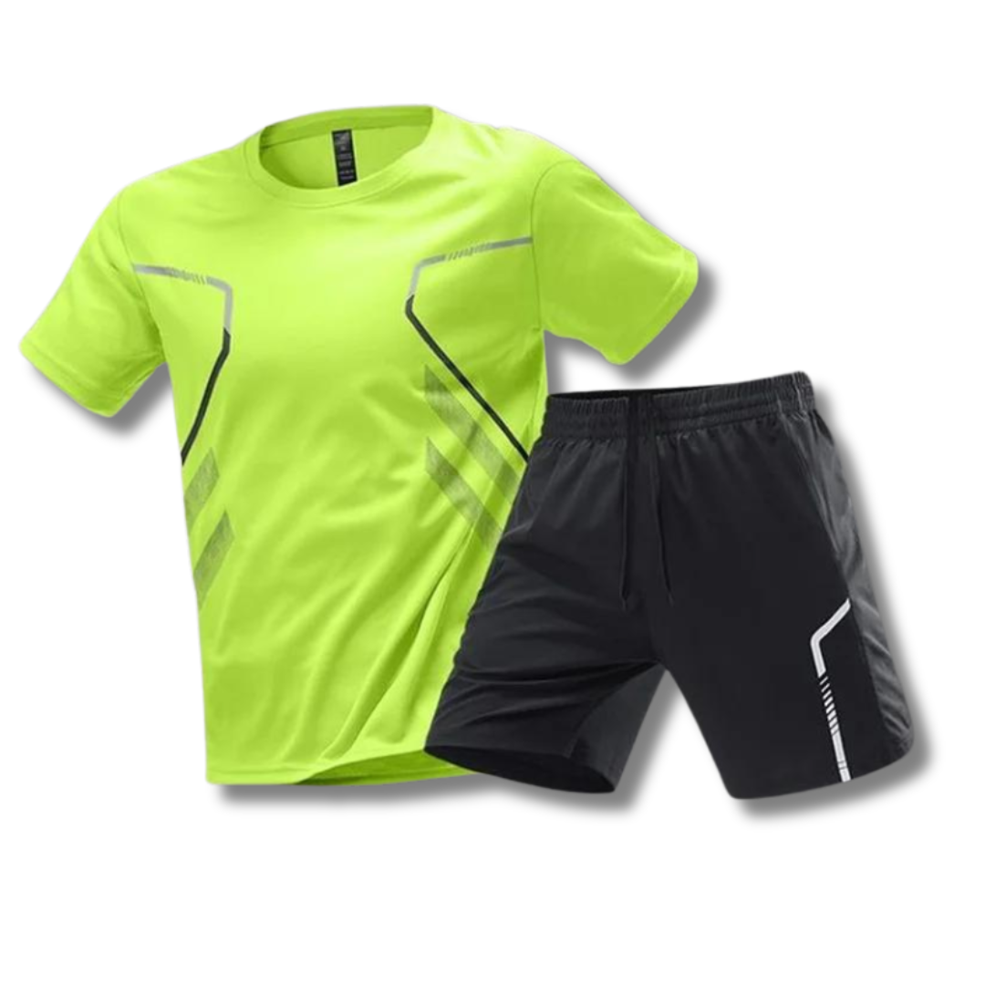Herren Sportset T-Shirt und Kurze Hose Baumwolle Grau