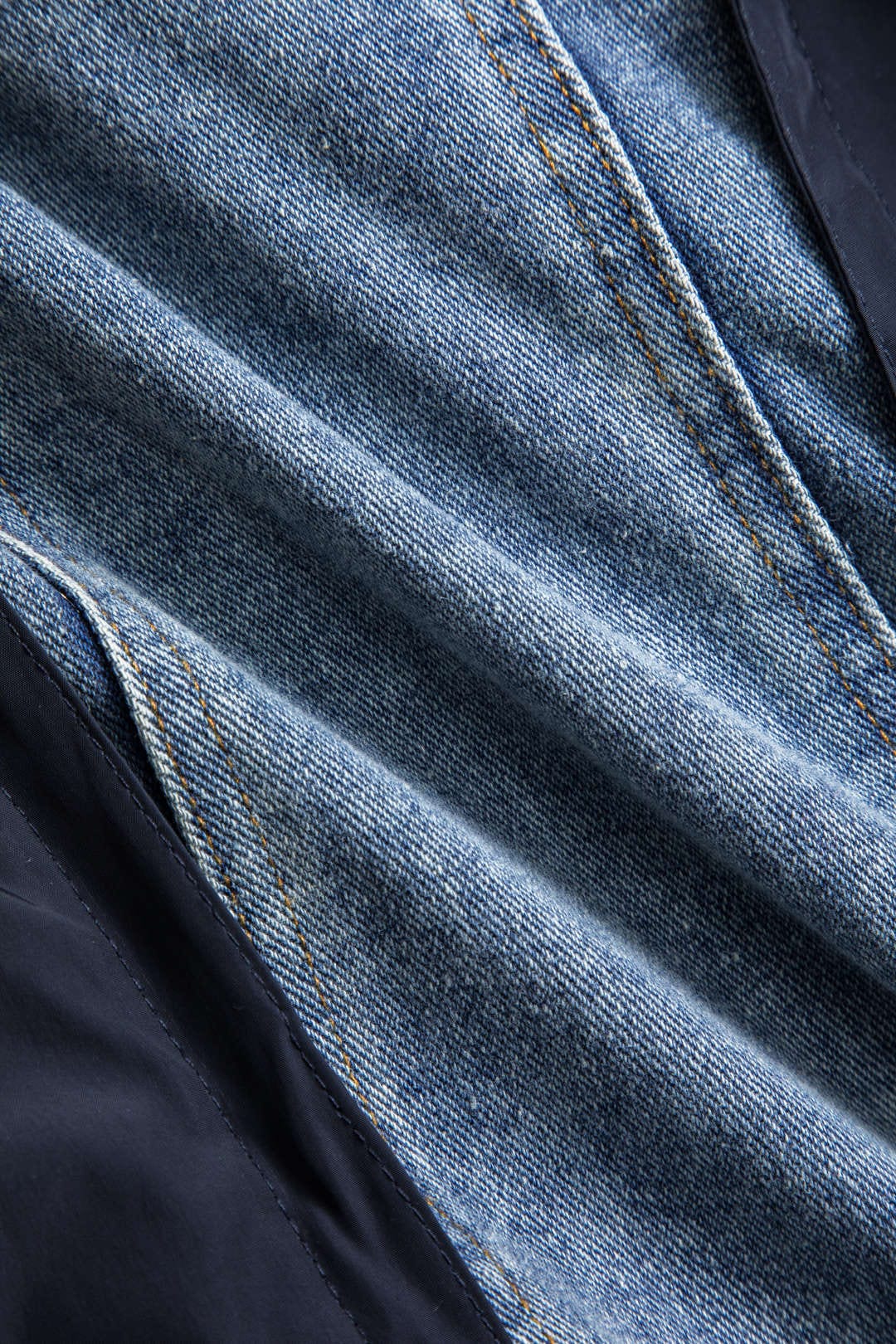 Patchwork-Jacke Damen Denim Nylon Lässig Individuell