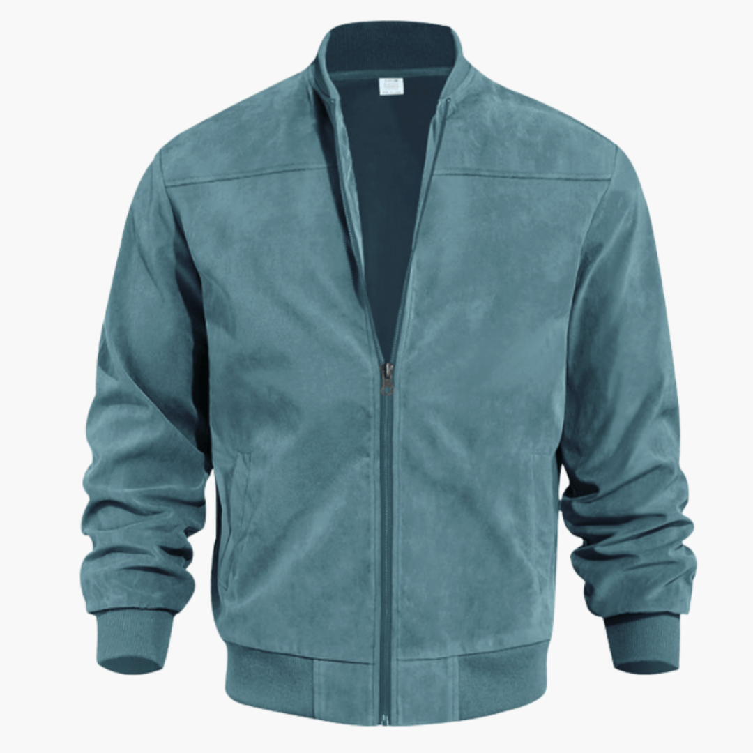 Herren Wildleder Bomberjacke Lässig Braun