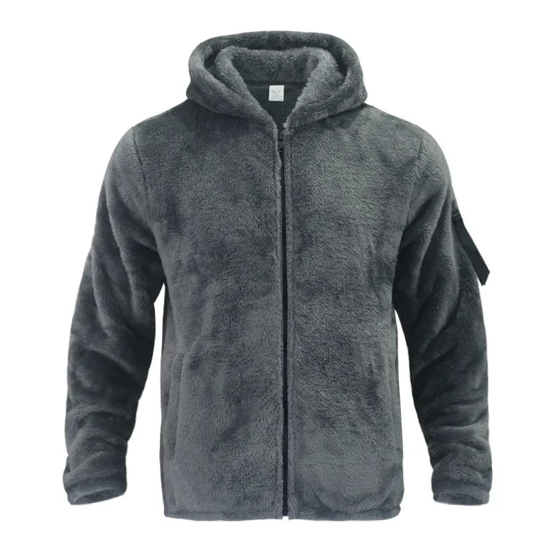Herren Winter Fleecejacke Wasserfest mit Kapuze