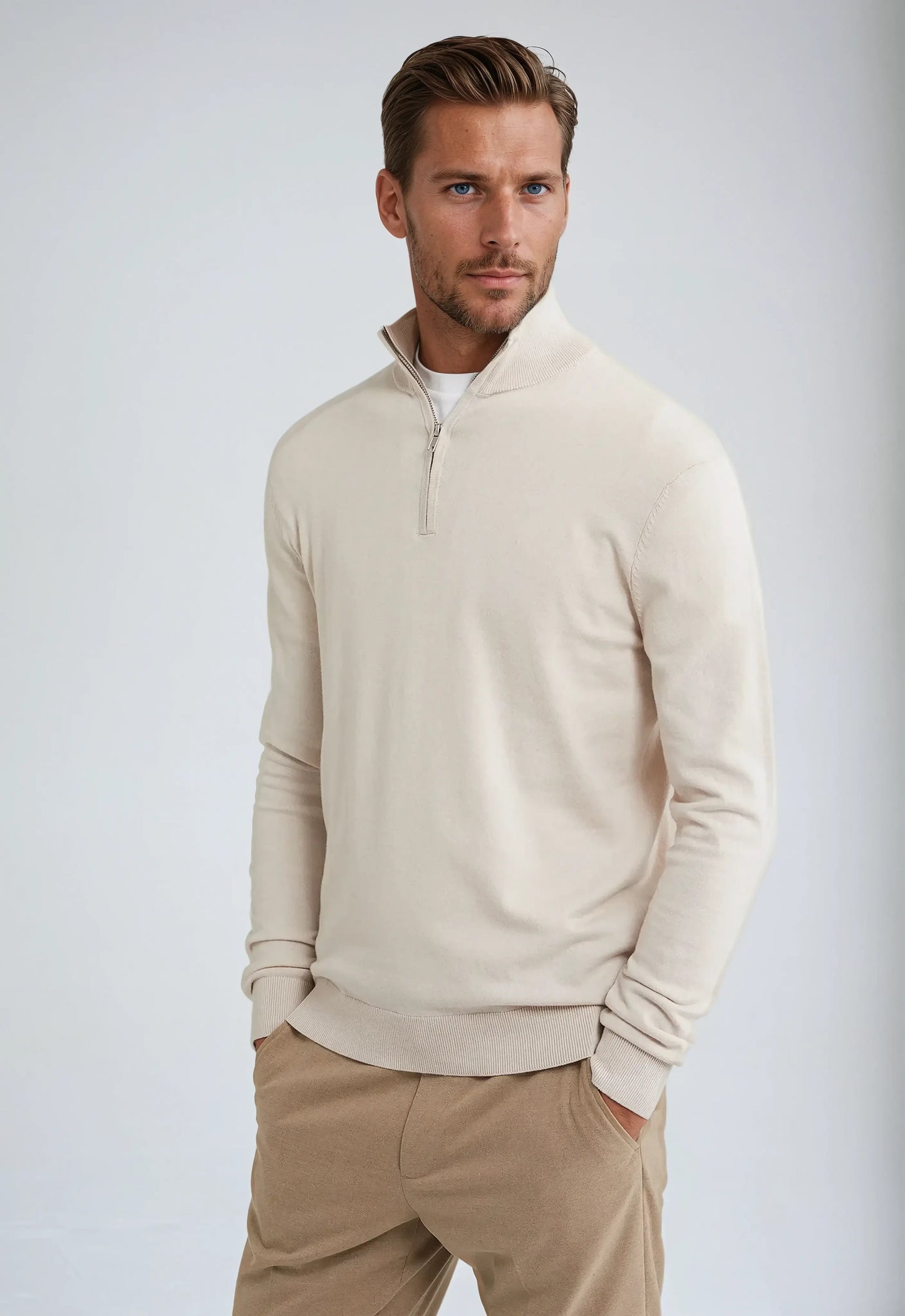 Hagen Herren Pullover Lässig Reißverschluss