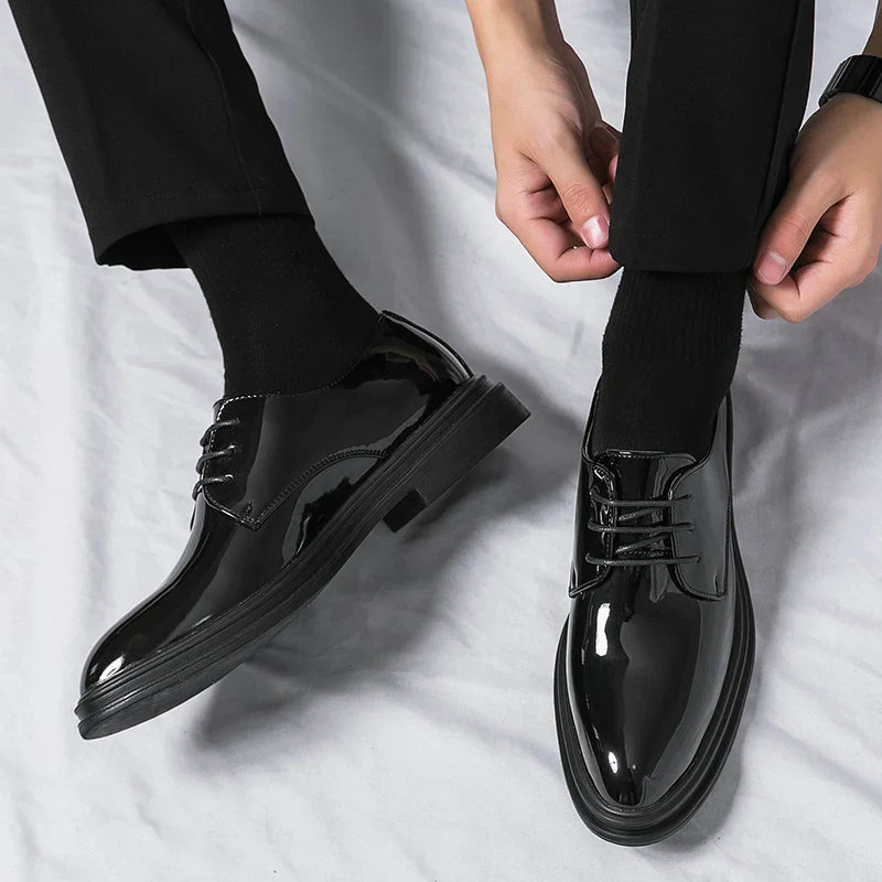 Herren Schnür-Derby-Schuhe Glänzend Oliver