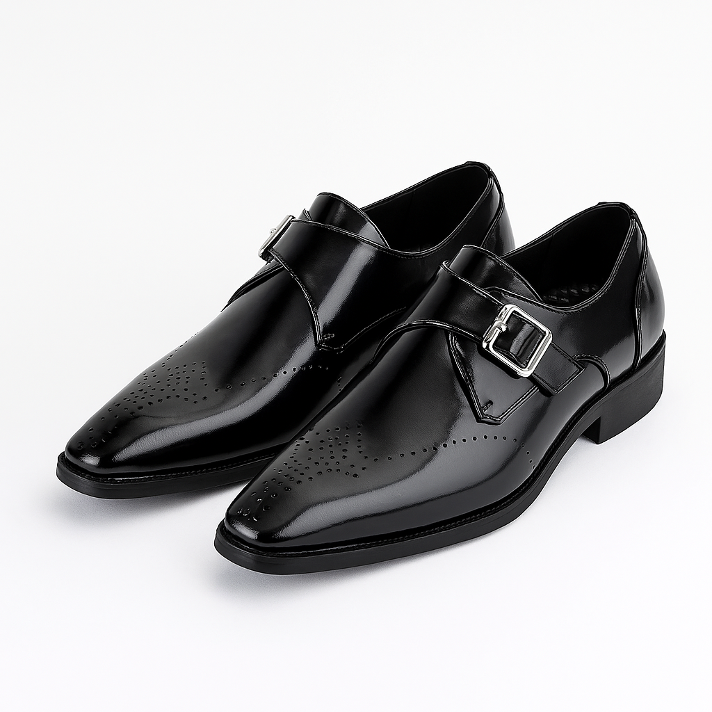 Eddie Herren Monk Strap Schuhe Klassisches Leder