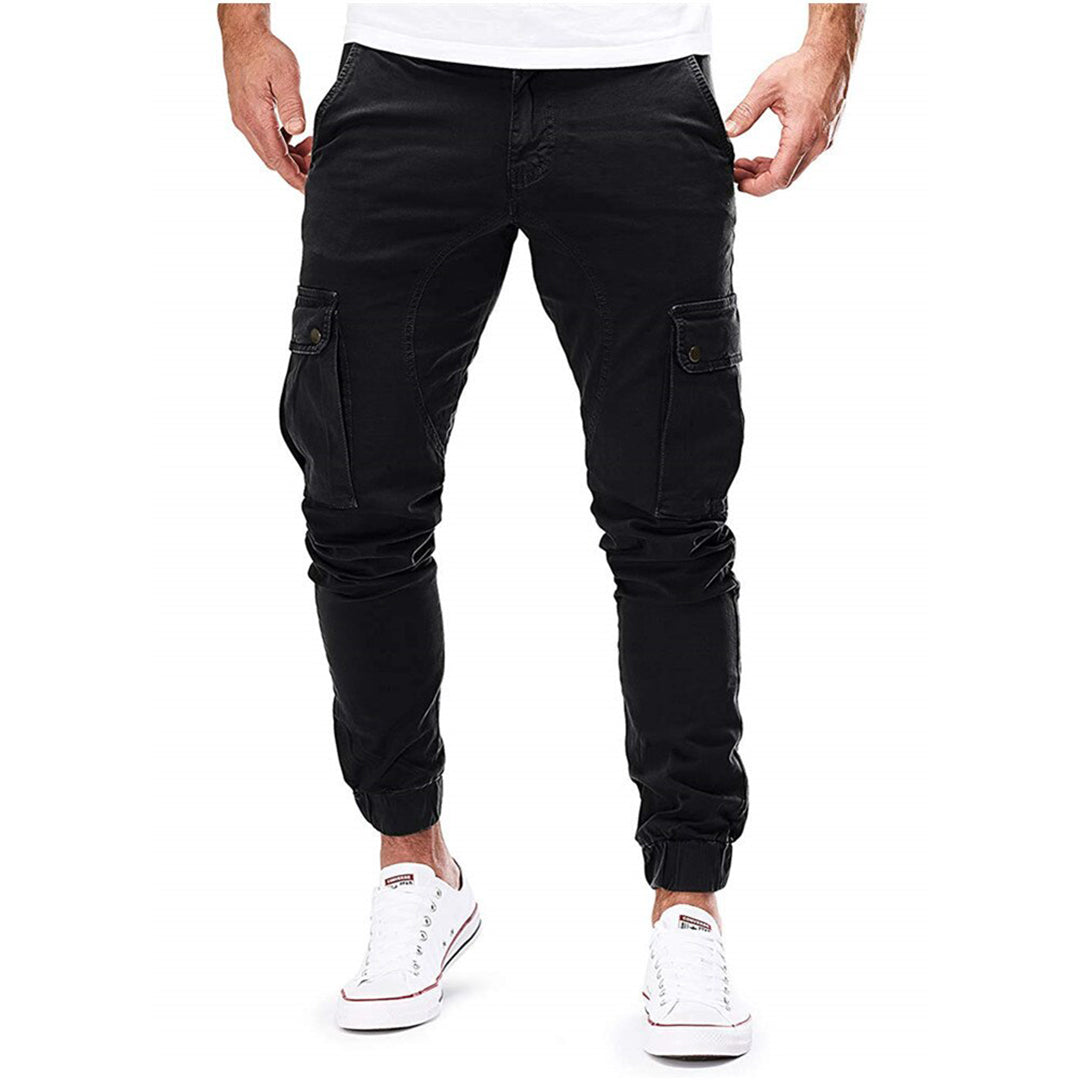 Herren Slim Fit Cargo-Hose Multi-Taschen Jogger Style
