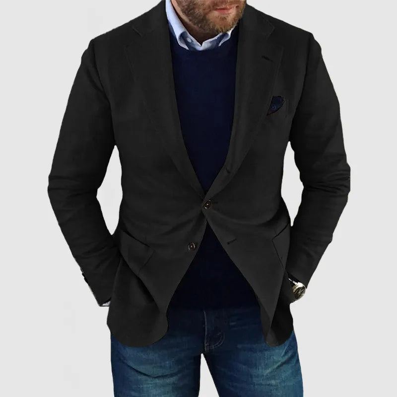 Herren Zwei-Knopf Blazer Slim Fit Baumwolle